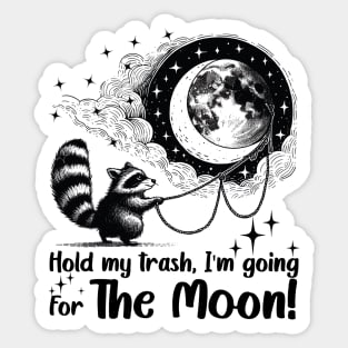 Feral Moon Raccoon Sticker